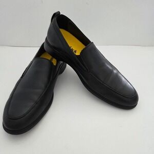 Amberjack The Loafer Black Leather Slip On Dress Shoes Mens 10.5